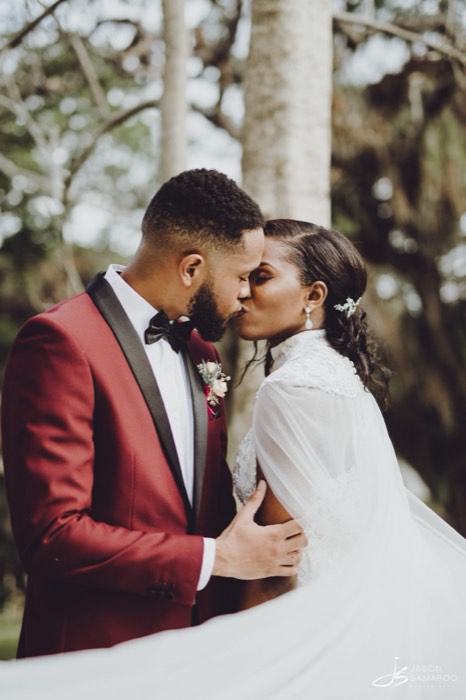 Javon and Kinisha together under the trees